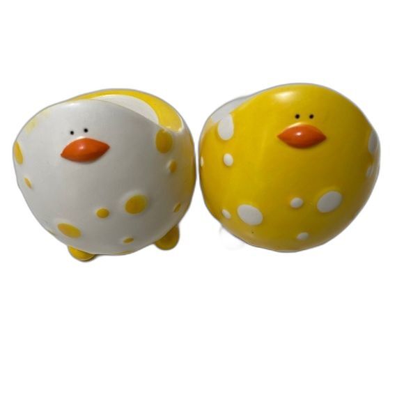 Ganz Set of 3 Baby Chick Egg Cup Holder/Bowl Yellow/White PolkaDots Ganz NEW - Picture 11 of 11